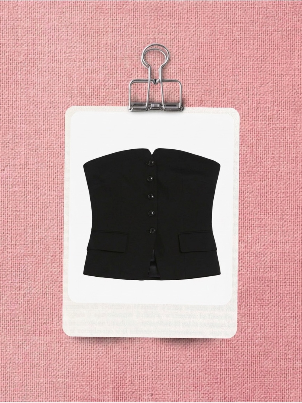 Bershka Black Strapless Button-Up Top